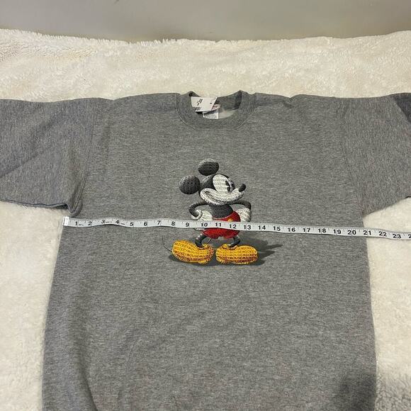 Disney Sweater Unisex Sz M Pullover Mickey Mouse Grey Crew Neck - Picture 5 of 8